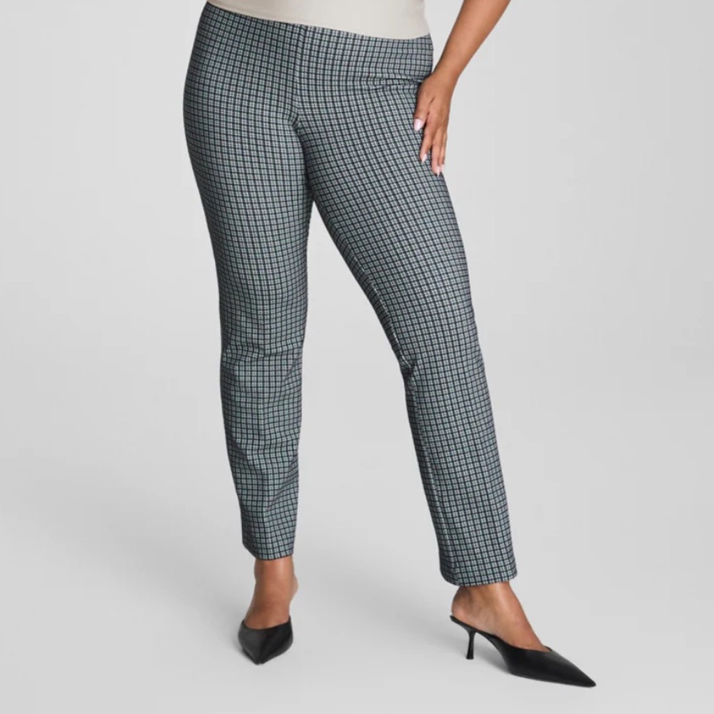 SPANX Black and White Patterned Ankle Pants